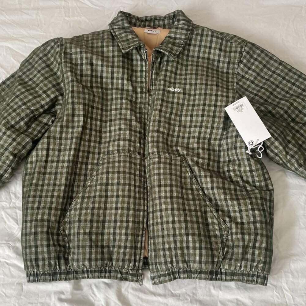 XL OBEY Harlem Cord Mens Jacket Green